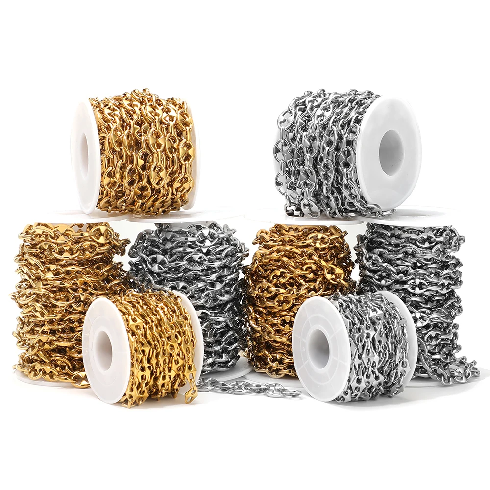 1 Meter Stainless Steel Nose Chains 18k Gold Color Punk Chains for DIY Hip Hop Jewelry Collarbone Necklace Bracelet Making Bulk
1 Meter Stainless Steel Nose Chains 18k Gold Color Punk Chains for DIY Hip Hop Jewelry Collarbone Necklace Bracelet Making Bulk