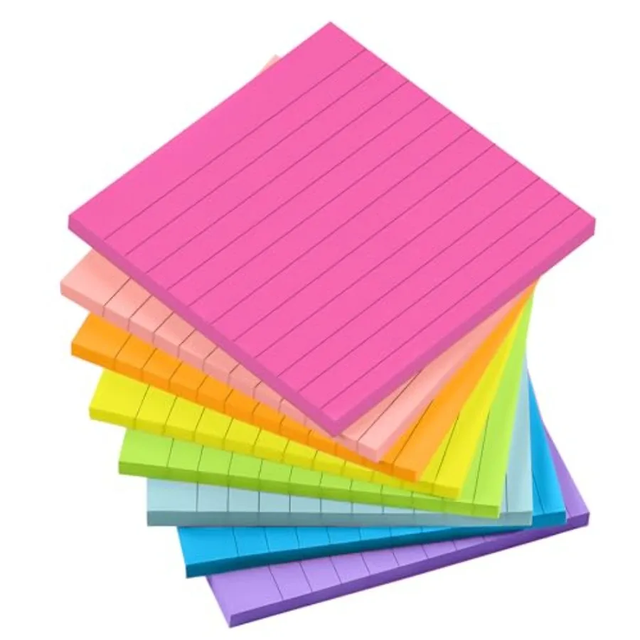 Lined Sticky Notes, 8 Pack Self-Stick Note Pads 4x4, Sticky Notes with Lines it, Strong Adhesive Post for Office and Home Plann
Lined Sticky Notes, 8 Pack Self-Stick Note Pads 4x4, Sticky Notes with Lines it, Strong Adhesive Post for Office and Home Plann