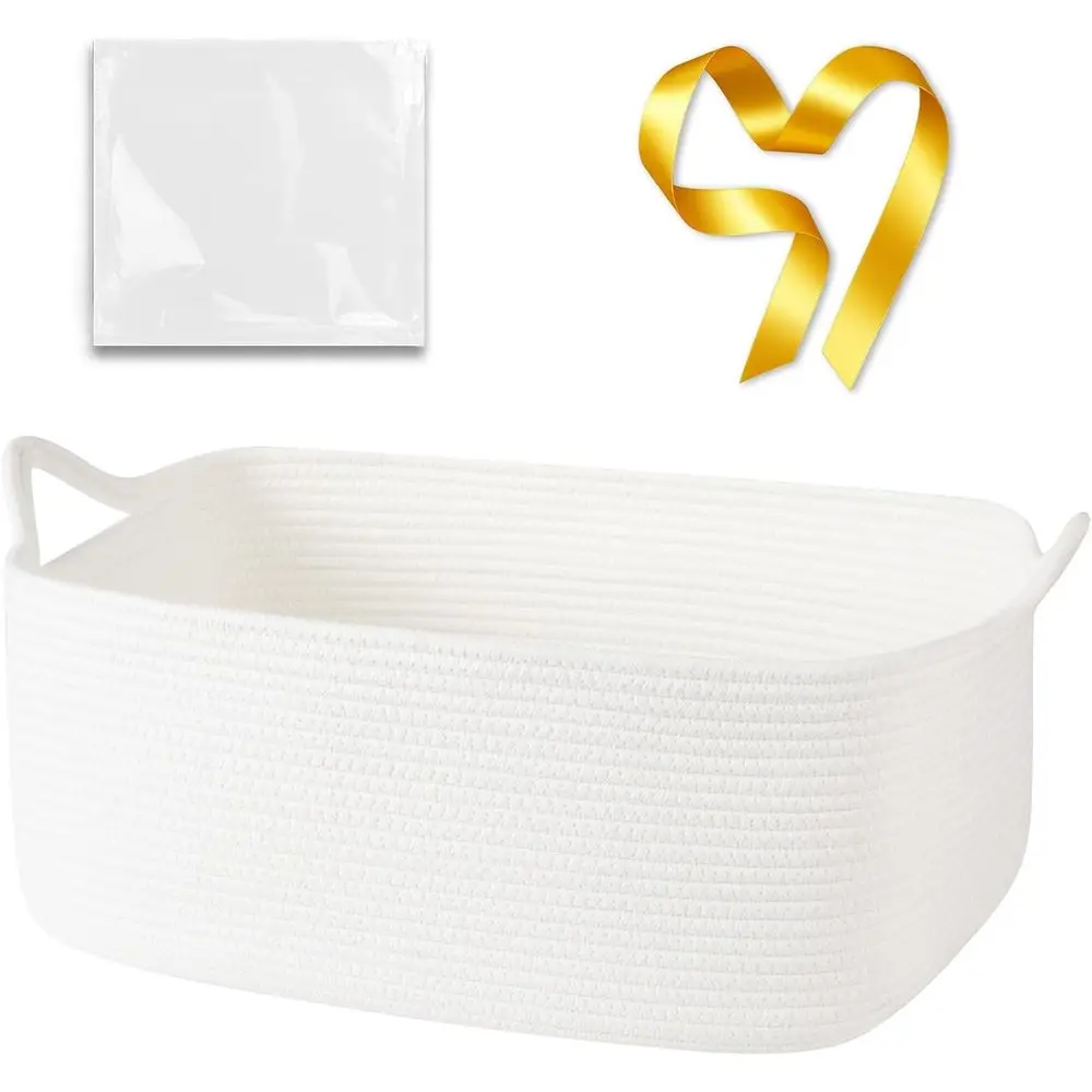 Large Empty Storage Basket with Handles, Cute Woven Basket for Baby Shower, Pet Toy Organizer - White
Large Empty Storage Basket with Handles, Cute Woven Basket for Baby Shower, Pet Toy Organizer - White