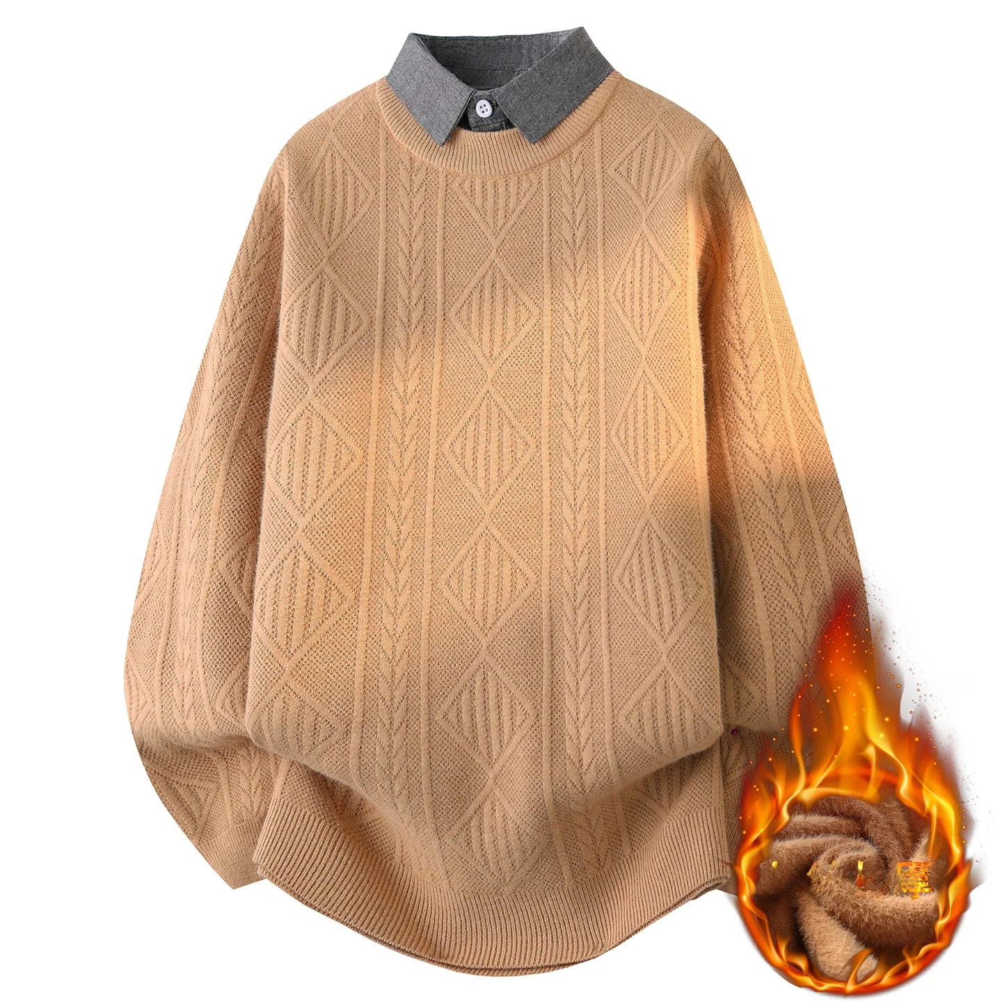 Men's Fce Lined Thiened irt Collar Sweater Casual Loose Knitted Warm Winter New Sle Polyester Nylon Cotton Blend
Men's Fce Lined Thiened irt Collar Sweater Casual Loose Knitted Warm Winter New Sle Polyester Nylon Cotton Blend