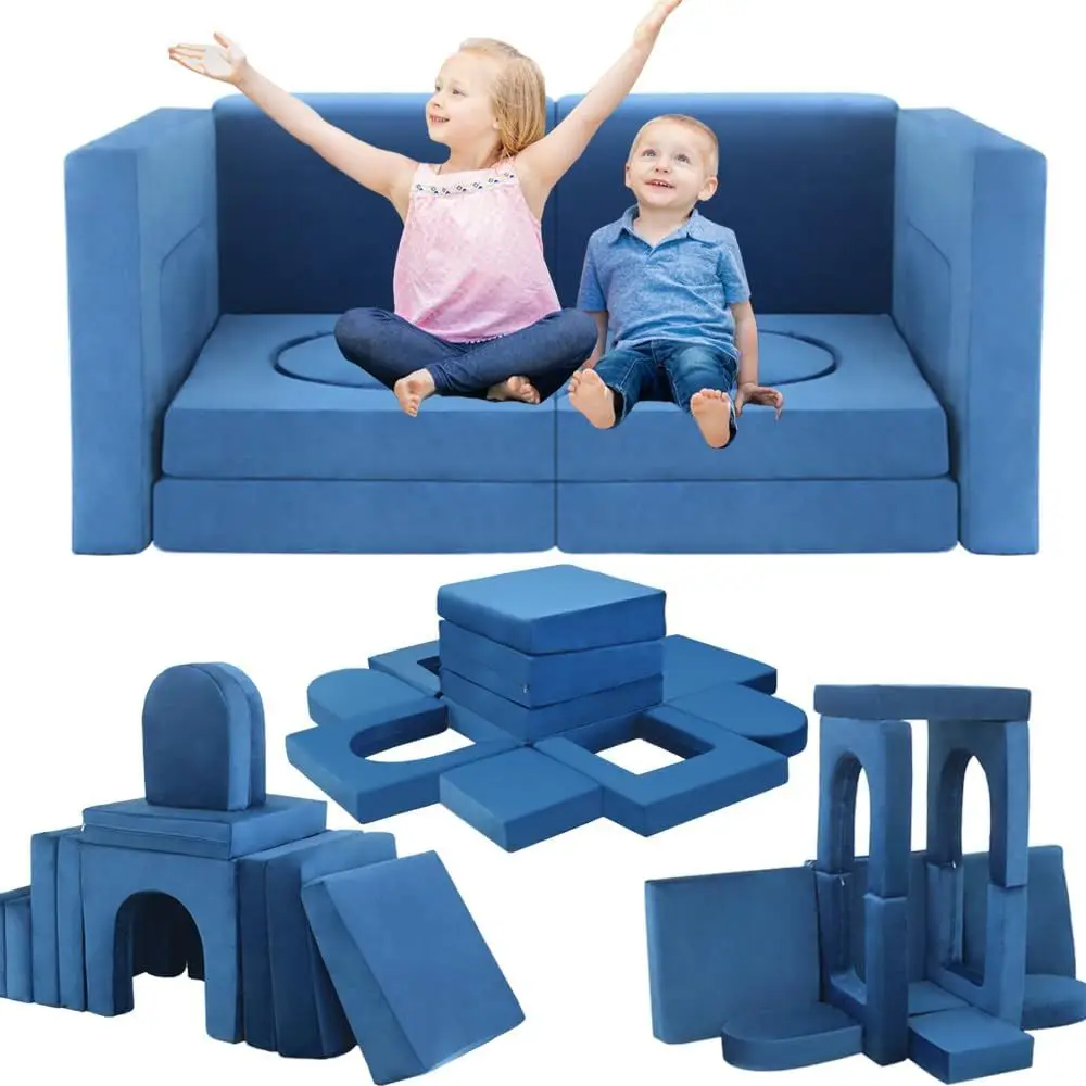 12-Piece Kids Sofa Set for Playroom, Convertible Couch with Cushion, Ideal for Bedroom or Play Area (Blue)
12-Piece Kids Sofa Set for Playroom, Convertible Couch with Cushion, Ideal for Bedroom or Play Area (Blue)