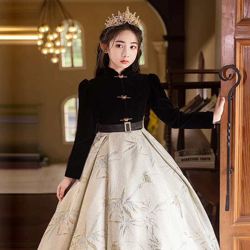 Children's Dress New Chinese Style Girls' Evening Dress Spring French Style Birthday Princess Dress Host Piano Performance Dress
Children's Dress New Chinese Style Girls' Evening Dress Spring French Style Birthday Princess Dress Host Piano Performance Dress