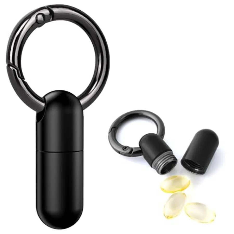 Small Keychain Pill Holder Titanium, Waterproof Tiny Pill Container with Keyring, Mini Portable Pill Case for Travel, Pill Orga
Small Keychain Pill Holder Titanium, Waterproof Tiny Pill Container with Keyring, Mini Portable Pill Case for Travel, Pill Orga