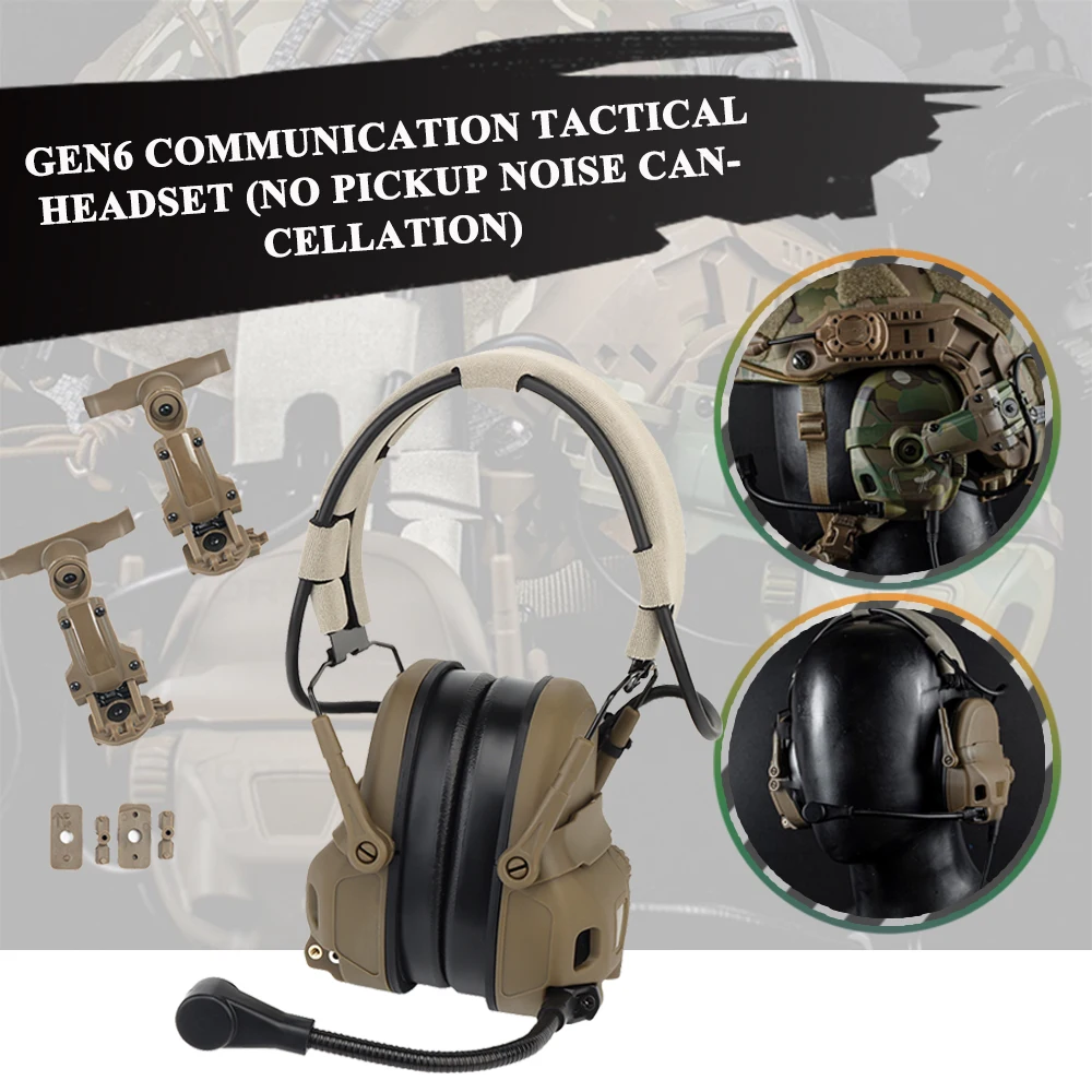 Airsoft Tactical Headset Headphones GEN 6 Sports Shooting communication Earmuff Helmet Head Mounted 2 in 1 with Guideway Adapter
Airsoft Tactical Headset Headphones GEN 6 Sports Shooting communication Earmuff Helmet Head Mounted 2 in 1 with Guideway Adapter
