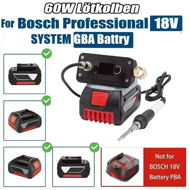 70W T12 Cordless Electric Cordless Soldering Iron LCD Welding Tool For Bosch 18V GBA(No Battery)
70W T12 Cordless Electric Cordless Soldering Iron LCD Welding Tool For Bosch 18V GBA(No Battery)