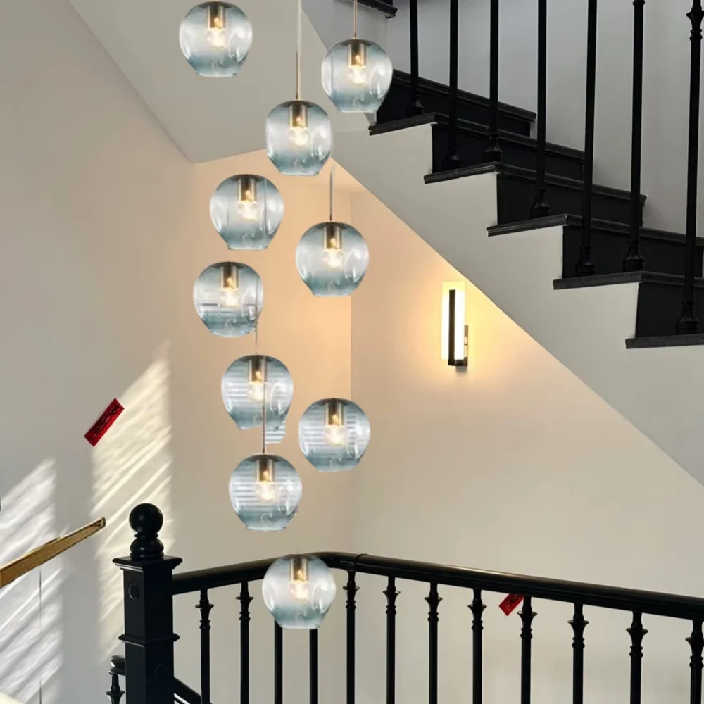 Modern Minimalist Creative Duplex Villa Rotating Stairwell Chandelier Nordic Staircase LED Chandelier Glass Ball Long Chandelier
Modern Minimalist Creative Duplex Villa Rotating Stairwell Chandelier Nordic Staircase LED Chandelier Glass Ball Long Chandelier