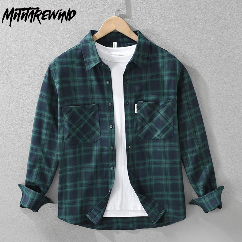 New Harajuku Plaid Shirt Men Spring Summer Casual Long Sleeve Man Shirts Lapel Double Pockets Shirt Daily Tops Vintage Clothes
New Harajuku Plaid Shirt Men Spring Summer Casual Long Sleeve Man Shirts Lapel Double Pockets Shirt Daily Tops Vintage Clothes