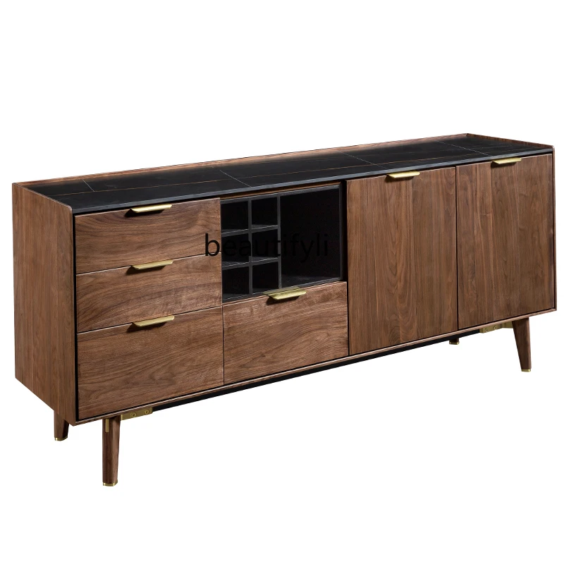zq Nordic Food Side Cabinet Black Walnut Solid Wood Stone Plate Side Cabinet High Wine Cabinet Entrance Cabinet Tea Cabinet
zq Nordic Food Side Cabinet Black Walnut Solid Wood Stone Plate Side Cabinet High Wine Cabinet Entrance Cabinet Tea Cabinet