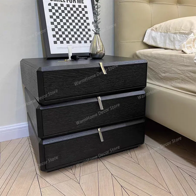 European Modern Large Nightstands Wooden Black Minimalist Storage Nightstands Drawers Nordic Mesitas De Noche Home Furniture
European Modern Large Nightstands Wooden Black Minimalist Storage Nightstands Drawers Nordic Mesitas De Noche Home Furniture