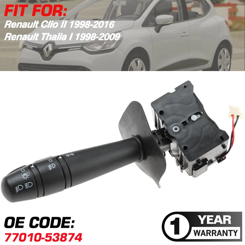 For Renault Clio II MK2 1998-2016 2013 Renault Thalia I MK1 1998-2009 2008 Turn Signal Headlight Switch 77010-53874 77010-67948
For Renault Clio II MK2 1998-2016 2013 Renault Thalia I MK1 1998-2009 2008 Turn Signal Headlight Switch 77010-53874 77010-67948
