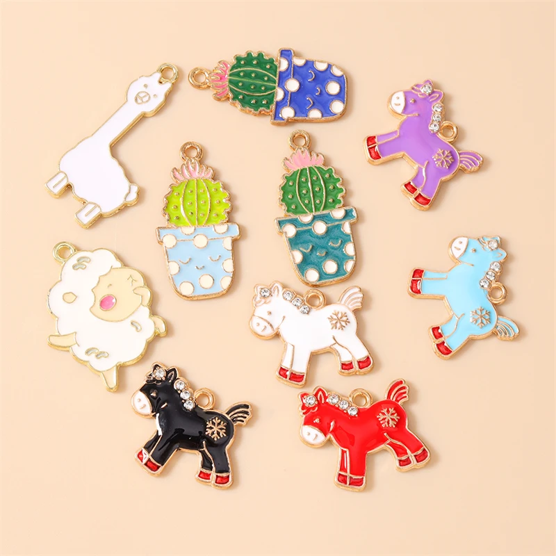 20pcs Mix Cute Plant Cactus Charms Enamel Alpaca Horse Charms Pendants for Jewelry Making Necklaces Earrings DIY Crafts Supplies
20pcs Mix Cute Plant Cactus Charms Enamel Alpaca Horse Charms Pendants for Jewelry Making Necklaces Earrings DIY Crafts Supplies