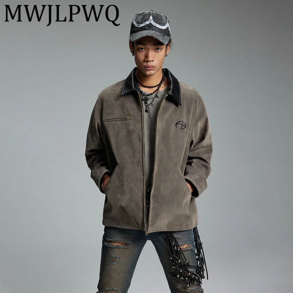 MWJLPWQ модная замшевая мотоциклетная куртка в американском стиле 2025 года, мужская уличная одежда высокого класса, повседневное пальто с длинными рукавами и лацканами 21386
MWJLPWQ модная замшевая мотоциклетная куртка в американском стиле 2025 года, мужская уличная одежда высокого класса, повседневное пальто с длинными рукавами и лацканами 21386