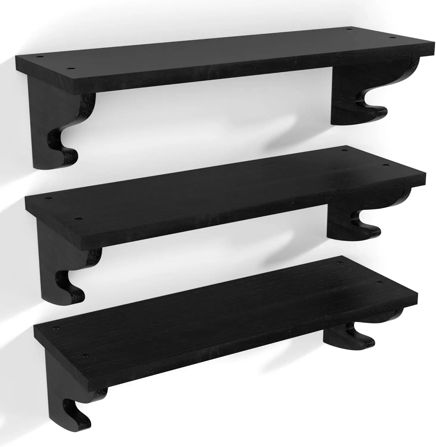 Black Floating Shelves for Wall 3 Pack, 17 inch Solid Wood Shelves Wall Mount with Hook, Decorative Hanging Shelves for
Black Floating Shelves for Wall 3 Pack, 17 inch Solid Wood Shelves Wall Mount with Hook, Decorative Hanging Shelves for