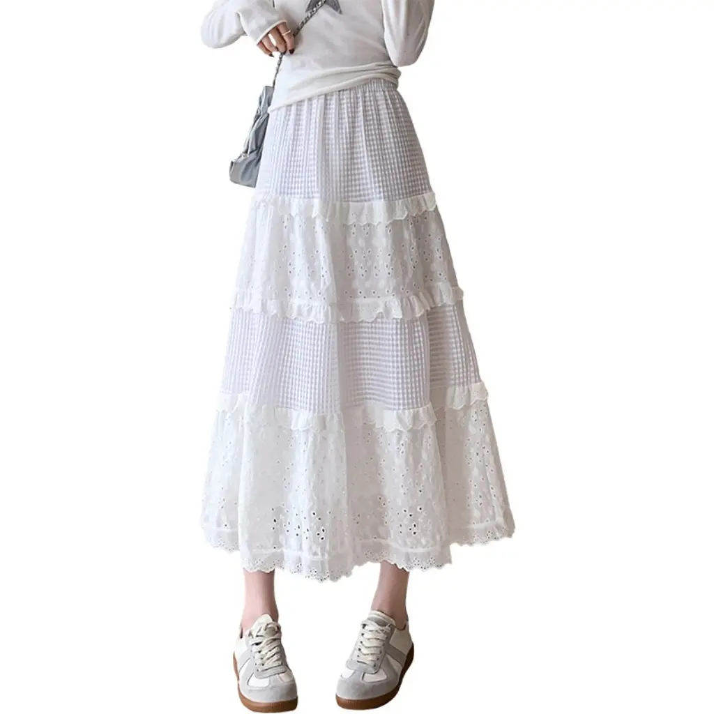 Women's Elegant Lace Skirt High Waist A-Line Long Skirt for Spring And Summer Slimming Mesh Cake Skirt
Women's Elegant Lace Skirt High Waist A-Line Long Skirt for Spring And Summer Slimming Mesh Cake Skirt