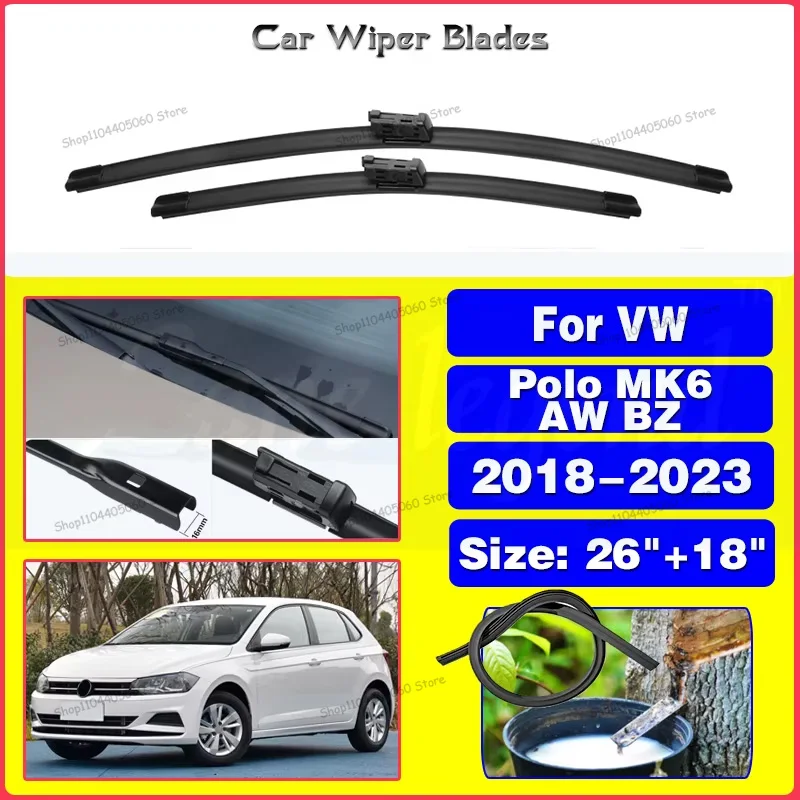 For Volkswagen VW Polo MK6 AW BZ 2018-2023 Hatchback Front Wiper Blades Set Kit Brushes Car Windshield Windscreen Window 26"+18"
For Volkswagen VW Polo MK6 AW BZ 2018-2023 Hatchback Front Wiper Blades Set Kit Brushes Car Windshield Windscreen Window 26"+18"