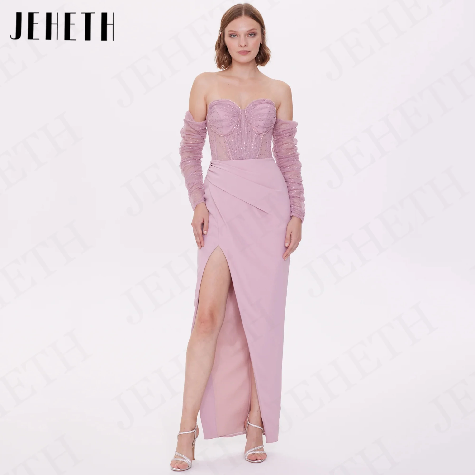 JEHETH Elegant Mermaid Evening Dresses Woman Long Sleeves Strapless Split Special Events Party Dress فساتين سهرة Floor Length
JEHETH Elegant Mermaid Evening Dresses Woman Long Sleeves Strapless Split Special Events Party Dress فساتين سهرة Floor Length