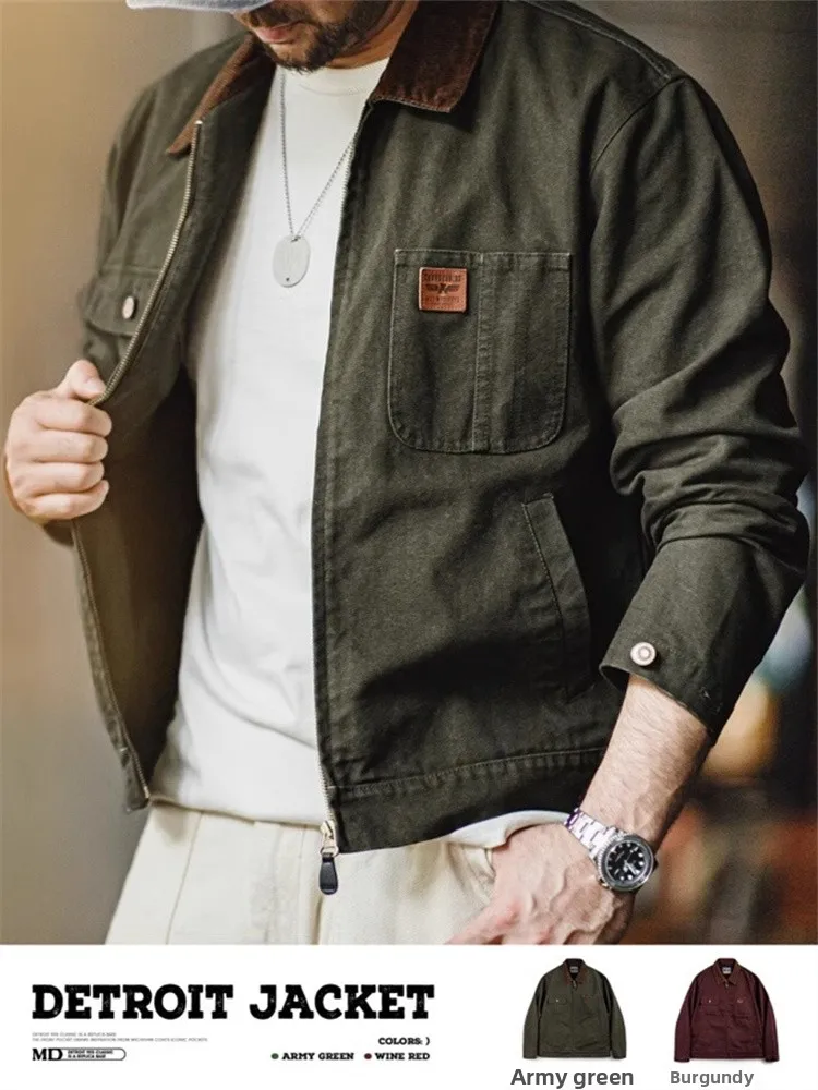 Maden Heavyweight Canvas Detroit Jaet ort Flip-Collar Men's Outerwear Autumn Season Stand Fit Cotton 00% Pure Color
Maden Heavyweight Canvas Detroit Jaet ort Flip-Collar Men's Outerwear Autumn Season Stand Fit Cotton 00% Pure Color