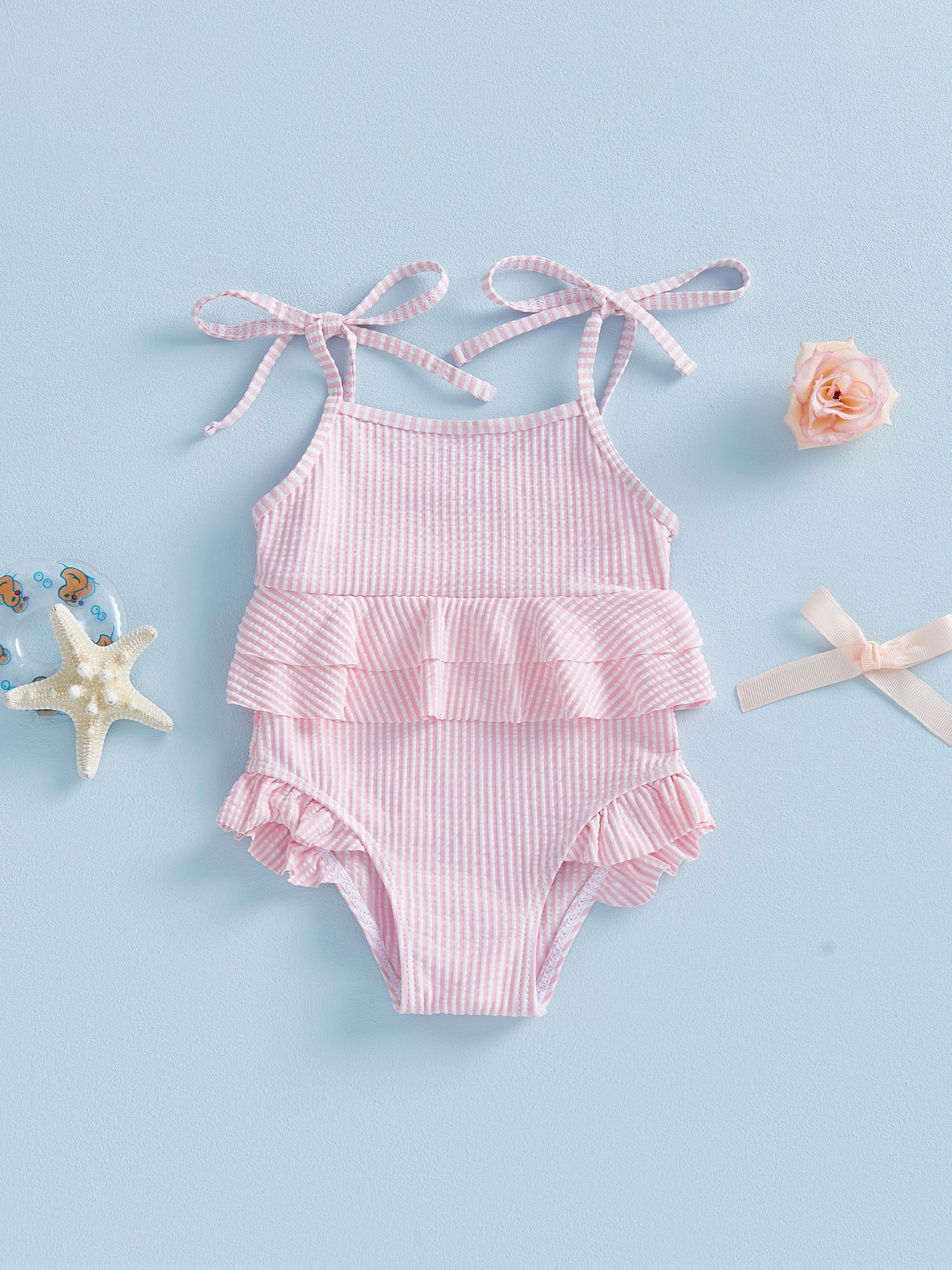 Adorable Baby Girl Floral Print Swimsuit with Bow Detail Adjustable Straps Ruffled Swimwear for Summer Beach Pool Party
Adorable Baby Girl Floral Print Swimsuit with Bow Detail Adjustable Straps Ruffled Swimwear for Summer Beach Pool Party