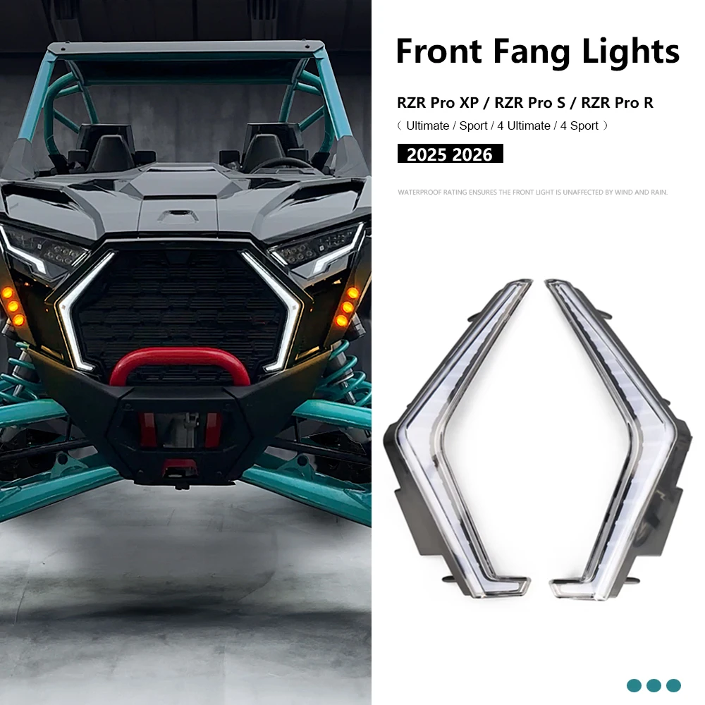 New Front Fang Accent Lights LED Turn Signal Light For Polaris RZR Pro XP XP4 S 4 Ultimate R Sport 2025 2026 UTV ATV Accessories
New Front Fang Accent Lights LED Turn Signal Light For Polaris RZR Pro XP XP4 S 4 Ultimate R Sport 2025 2026 UTV ATV Accessories