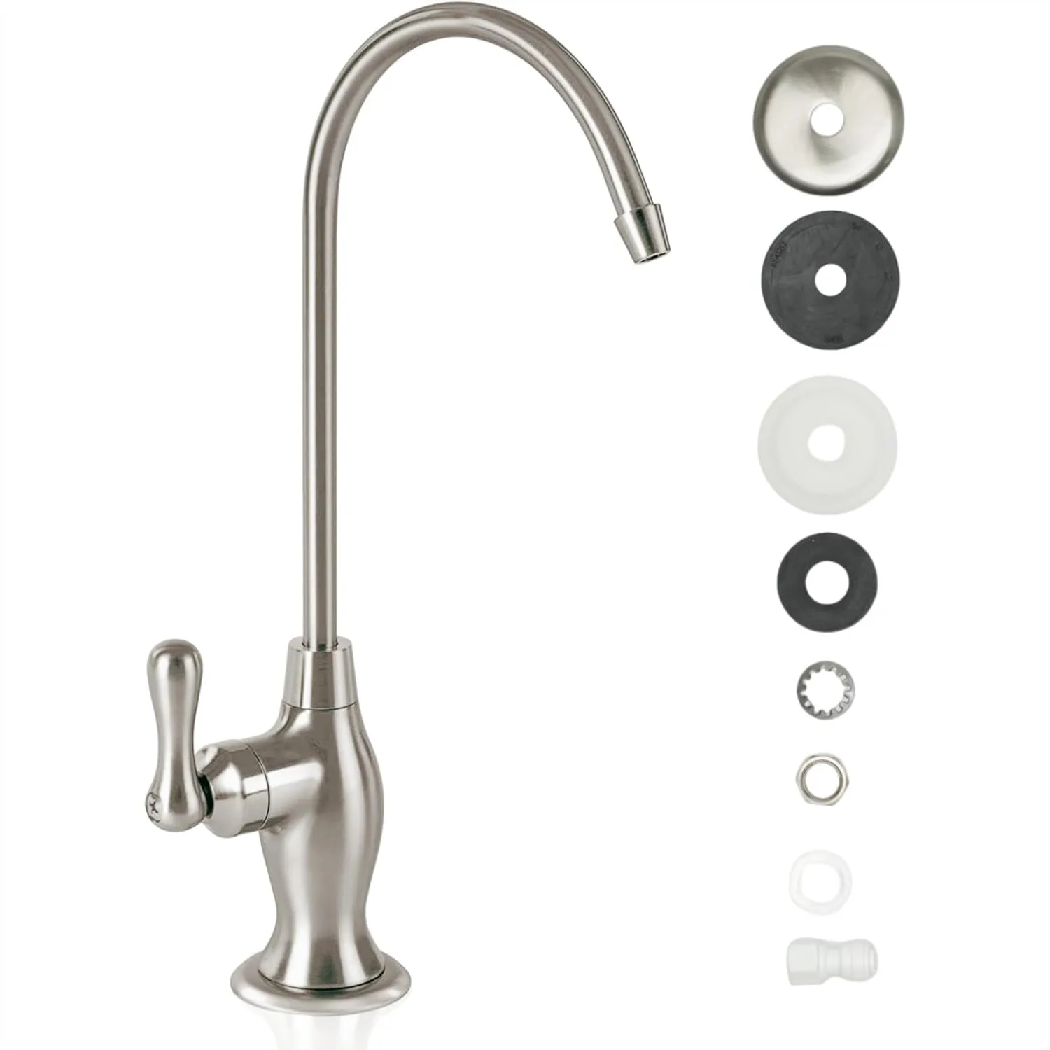 Brushed Nickel Reverse Osmosis Faucet, Non-Air Gap for Under Sink Water Filtration System, 360° Rotation
Brushed Nickel Reverse Osmosis Faucet, Non-Air Gap for Under Sink Water Filtration System, 360° Rotation