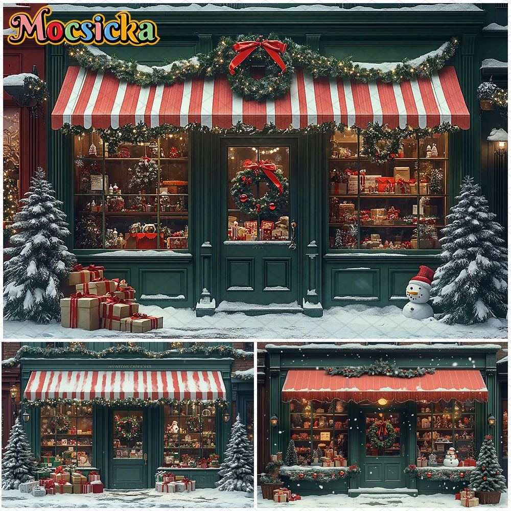 Mocsicka Christmas Shop Backdrop Photography House Tree Party Children Baby Photo Background Snow Gifts Store Decorations Banner
Mocsicka Christmas Shop Backdrop Photography House Tree Party Children Baby Photo Background Snow Gifts Store Decorations Banner