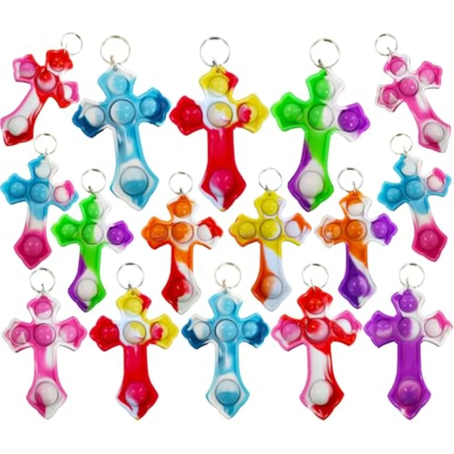 24 Packs Bulk Fidget Bubble Mini Pop Cross Keychain for kids toys holiday Party Favors Christian Gathering Party Supplies Class
24 Packs Bulk Fidget Bubble Mini Pop Cross Keychain for kids toys holiday Party Favors Christian Gathering Party Supplies Class