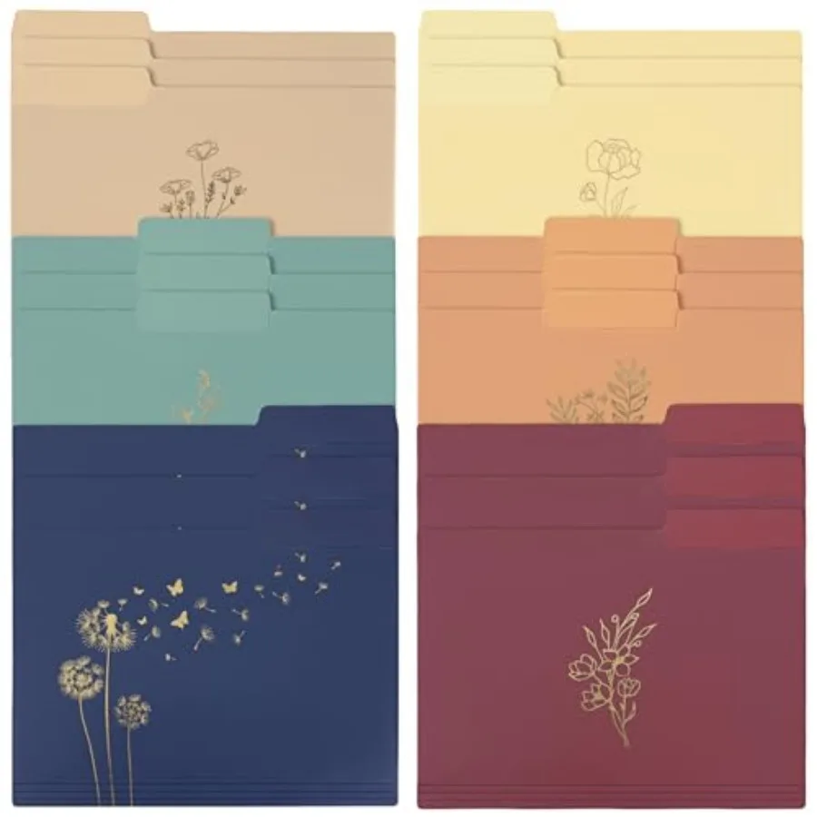 18 Pack Decorative File Folders Plastic Floral Colored Folders with Gold Foil Vintage 8.6 x 11.6 Inch 1/3 Cut Tab Letter Size f
18 Pack Decorative File Folders Plastic Floral Colored Folders with Gold Foil Vintage 8.6 x 11.6 Inch 1/3 Cut Tab Letter Size f