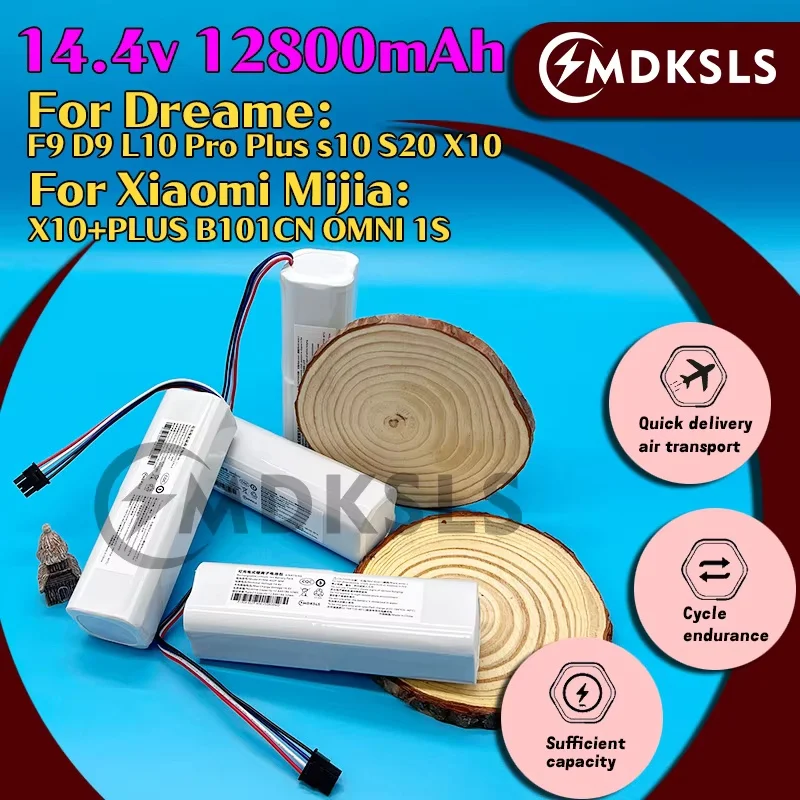 MDKSLS 2026 New 14.4V 12800mAh Li-ion BMS Battery for Dream F9/D9/L10 Pro Plus/S10/S20/X10/OMNI 15 Robot Vacuum - High Capacity
MDKSLS 2026 New 14.4V 12800mAh Li-ion BMS Battery for Dream F9/D9/L10 Pro Plus/S10/S20/X10/OMNI 15 Robot Vacuum - High Capacity