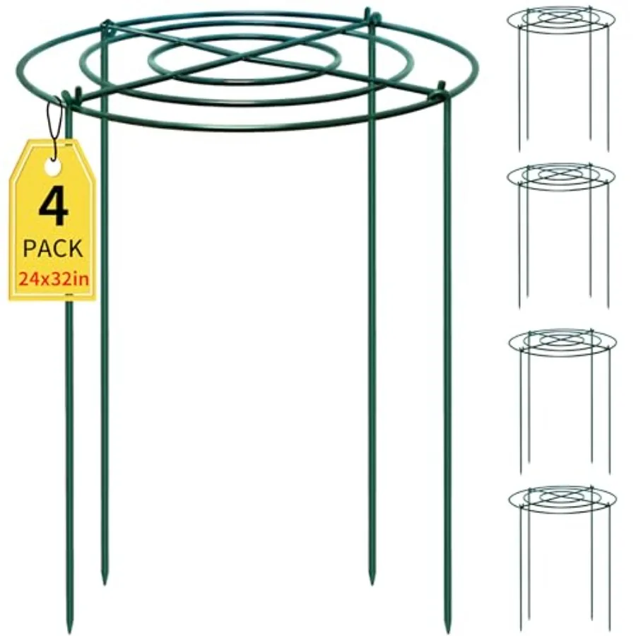 4pack Peony Cages and Supports, 24 x 32 Inch Four Legs Peony Cage, Heavy-Duty Peonies Support Cages, Peony Ring for Roses, Hydr
4pack Peony Cages and Supports, 24 x 32 Inch Four Legs Peony Cage, Heavy-Duty Peonies Support Cages, Peony Ring for Roses, Hydr