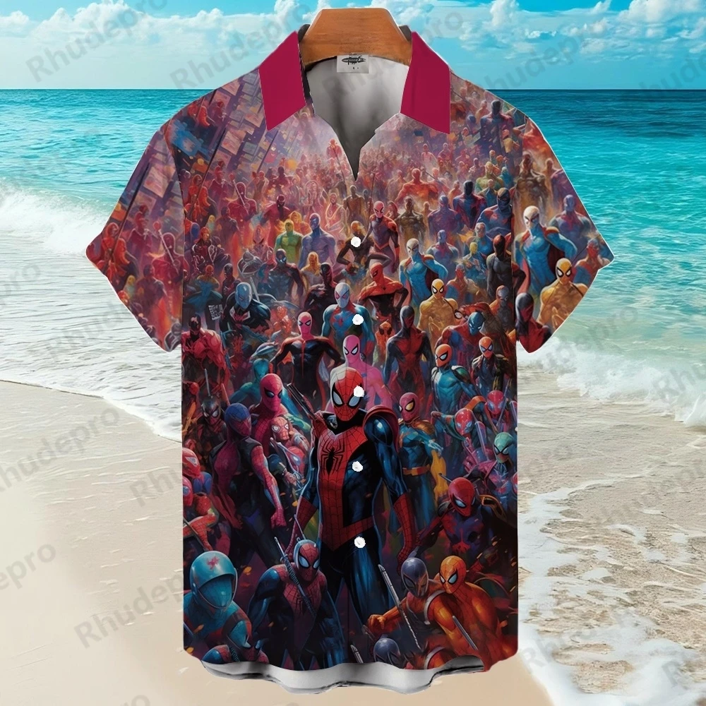 Disney Men's Hawaiian Shirt Spider-Man Superhero Printing Short Sleeve Shirts Ropa Casual Para Hombres Chalas Hombre Verano
Disney Men's Hawaiian Shirt Spider-Man Superhero Printing Short Sleeve Shirts Ropa Casual Para Hombres Chalas Hombre Verano