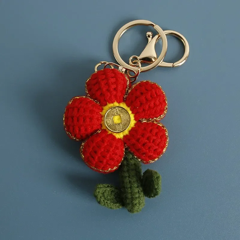 Cute Red Flower Crochet Keychains Handmake Knit Exquisite Floral Keyrings Small Flower Design Knitting Keychain For Bag Pendant
Cute Red Flower Crochet Keychains Handmake Knit Exquisite Floral Keyrings Small Flower Design Knitting Keychain For Bag Pendant
