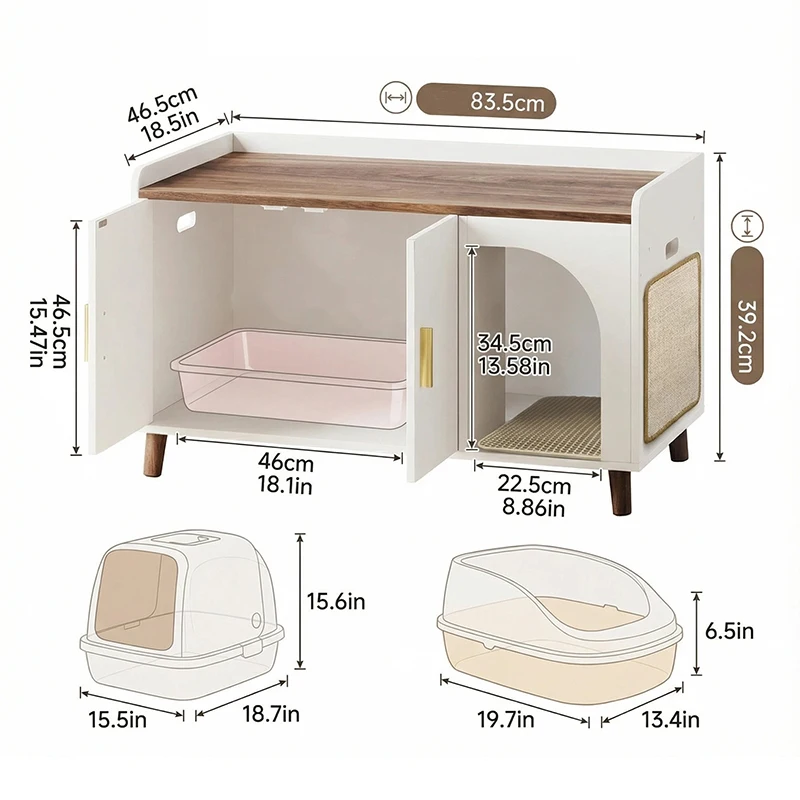 Modern Wood Stackable Pet Crate Hidden Box Enclosure Cat Washroom Furniture Table Nightstand with Scratch Pad
Modern Wood Stackable Pet Crate Hidden Box Enclosure Cat Washroom Furniture Table Nightstand with Scratch Pad