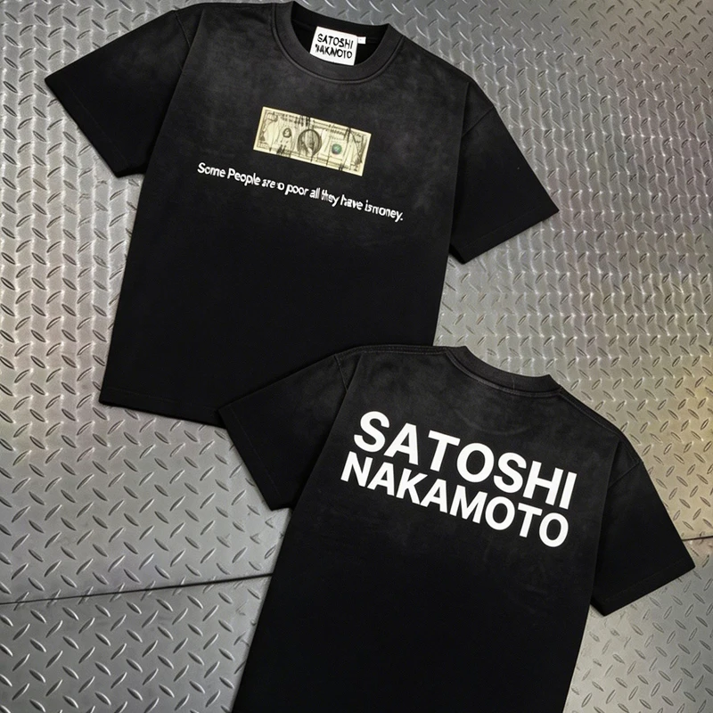 Satoshi Nakamoto T‑shirt Print Men Vintage Washed Oversized Short Sleeve Tee Y2K Street Hip Hop Loose Casual Top
Satoshi Nakamoto T‑shirt Print Men Vintage Washed Oversized Short Sleeve Tee Y2K Street Hip Hop Loose Casual Top