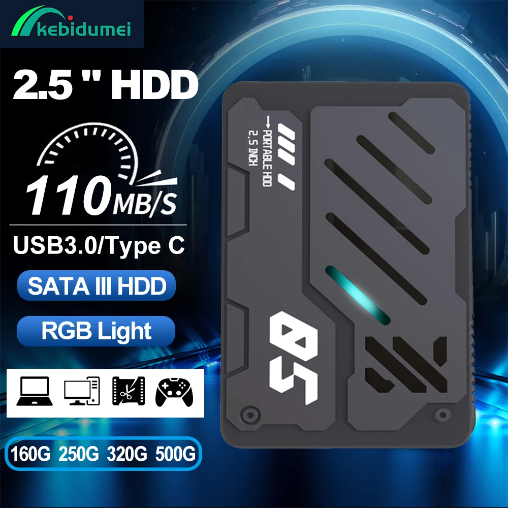 2.5 Inch SATA3 HDD Portable Internal 160GB 250GB 500GB HDD RGB Lights Mechanical Hard Disk Drive For PC Laptop Notebook PS5 Xbox
2.5 Inch SATA3 HDD Portable Internal 160GB 250GB 500GB HDD RGB Lights Mechanical Hard Disk Drive For PC Laptop Notebook PS5 Xbox
