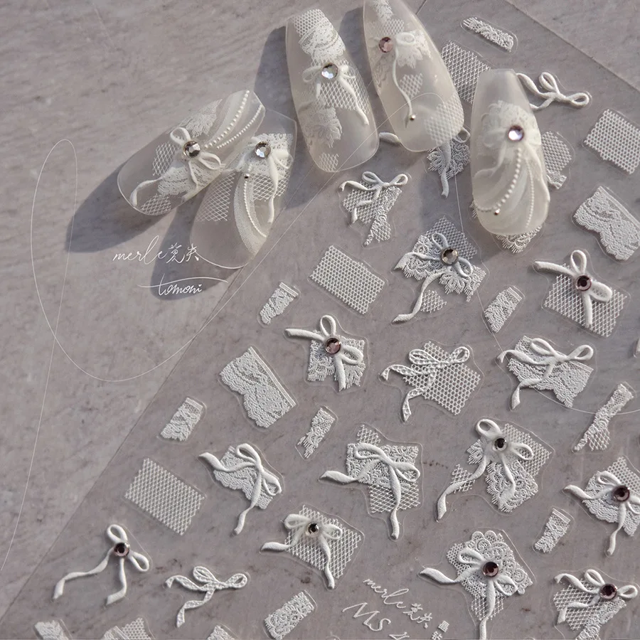 5D Diamond White Lace Bow Nail Art Stickers Pearl Rhinestones Nail Decoration Adhesive Decals Slider DIY Japanese Nail Accessory
5D Diamond White Lace Bow Nail Art Stickers Pearl Rhinestones Nail Decoration Adhesive Decals Slider DIY Japanese Nail Accessory