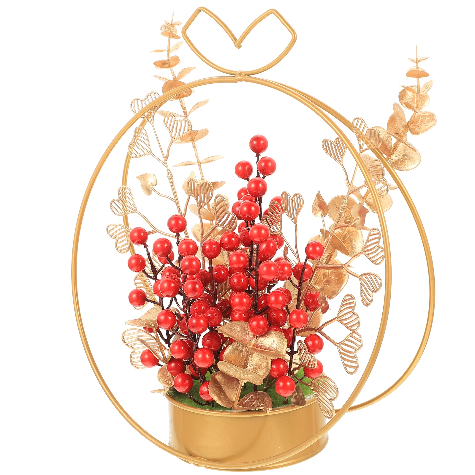 Artificial Flower Basket Golden Hydrangeas Decor Living Room Wedding Gifts Iron Vase Red BerriesFlower Basket Table Decorations
Artificial Flower Basket Golden Hydrangeas Decor Living Room Wedding Gifts Iron Vase Red BerriesFlower Basket Table Decorations