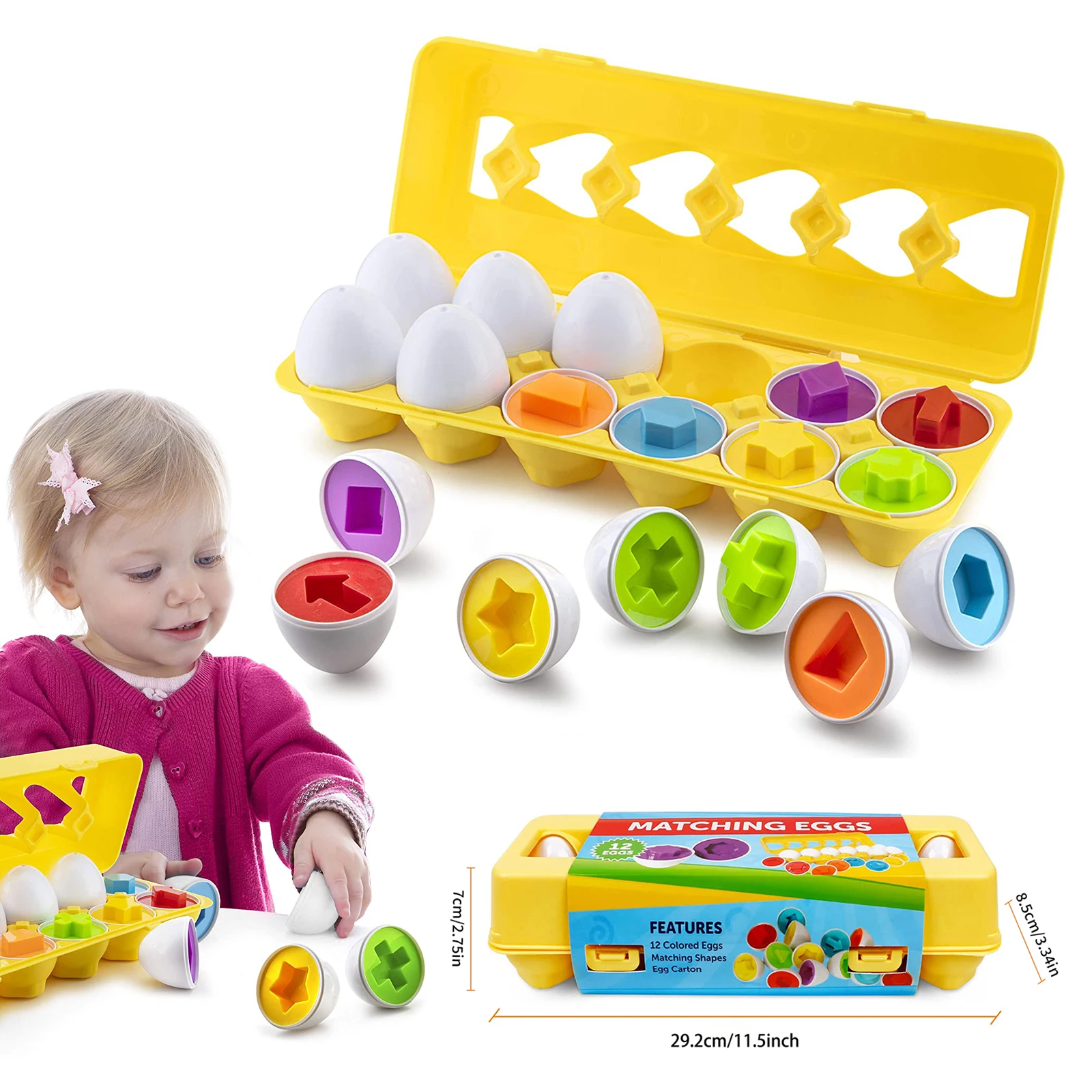 Baby Toys 12PCS Matching Eggs Set Montessori Shape Color Matching Eggs Toy Baby Early Learning Educational Toy For Children Gift
Baby Toys 12PCS Matching Eggs Set Montessori Shape Color Matching Eggs Toy Baby Early Learning Educational Toy For Children Gift