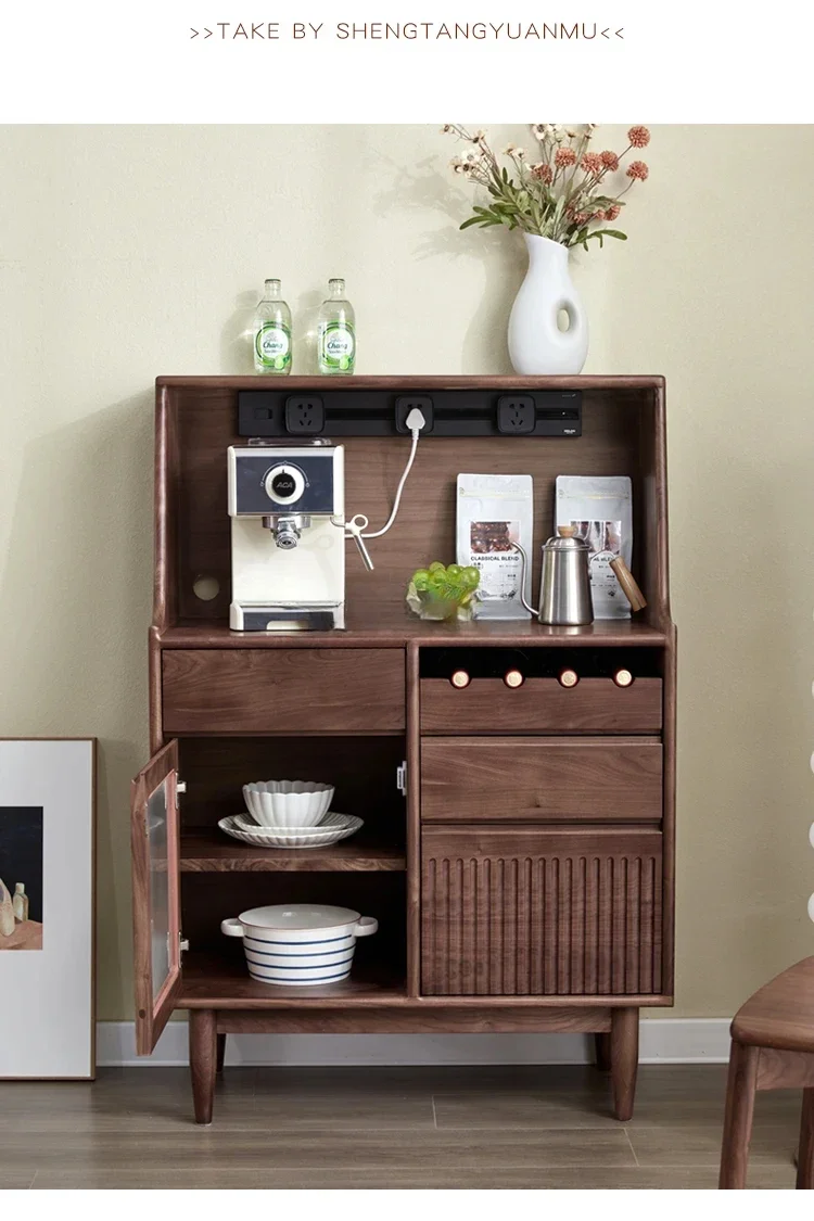 North American Black Walnut Simple Solid Wood Storage Cabinet Living Room Wall Integrated Storage
North American Black Walnut Simple Solid Wood Storage Cabinet Living Room Wall Integrated Storage