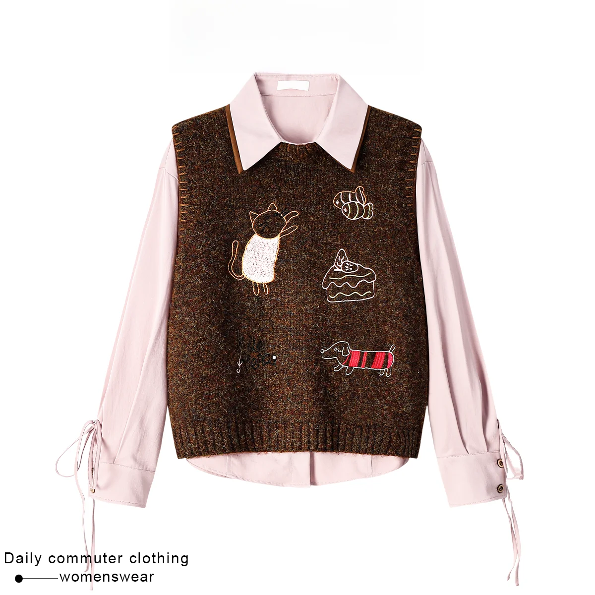 Sweet Pink Long Sleeve Shirt Women's Winter Cartoon Embroidery Tank Top Fashionable Two-Piece Set Coshehkg Stylish French Sty...
Sweet Pink Long Sleeve Shirt Women's Winter Cartoon Embroidery Tank Top Fashionable Two-Piece Set Coshehkg Stylish French Sty...
