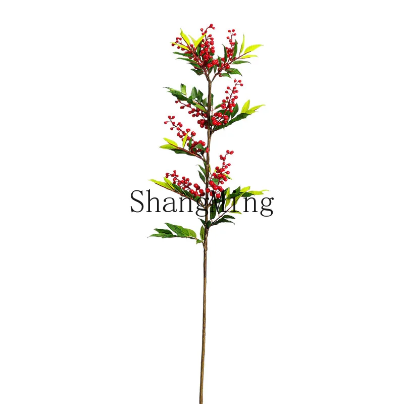 PYH floor simulation green plant large branch with leaf holly fruit red fruit fake branch living room high-end
PYH floor simulation green plant large branch with leaf holly fruit red fruit fake branch living room high-end