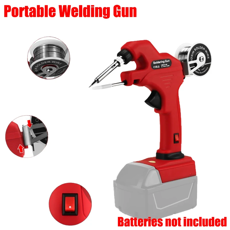 Portable Welding Gun Quick Welding Tool for Electronic Devices for Makita/Milwaukee/Bosch/Black&Decker 18/20V Lithium Batteries
Portable Welding Gun Quick Welding Tool for Electronic Devices for Makita/Milwaukee/Bosch/Black&Decker 18/20V Lithium Batteries