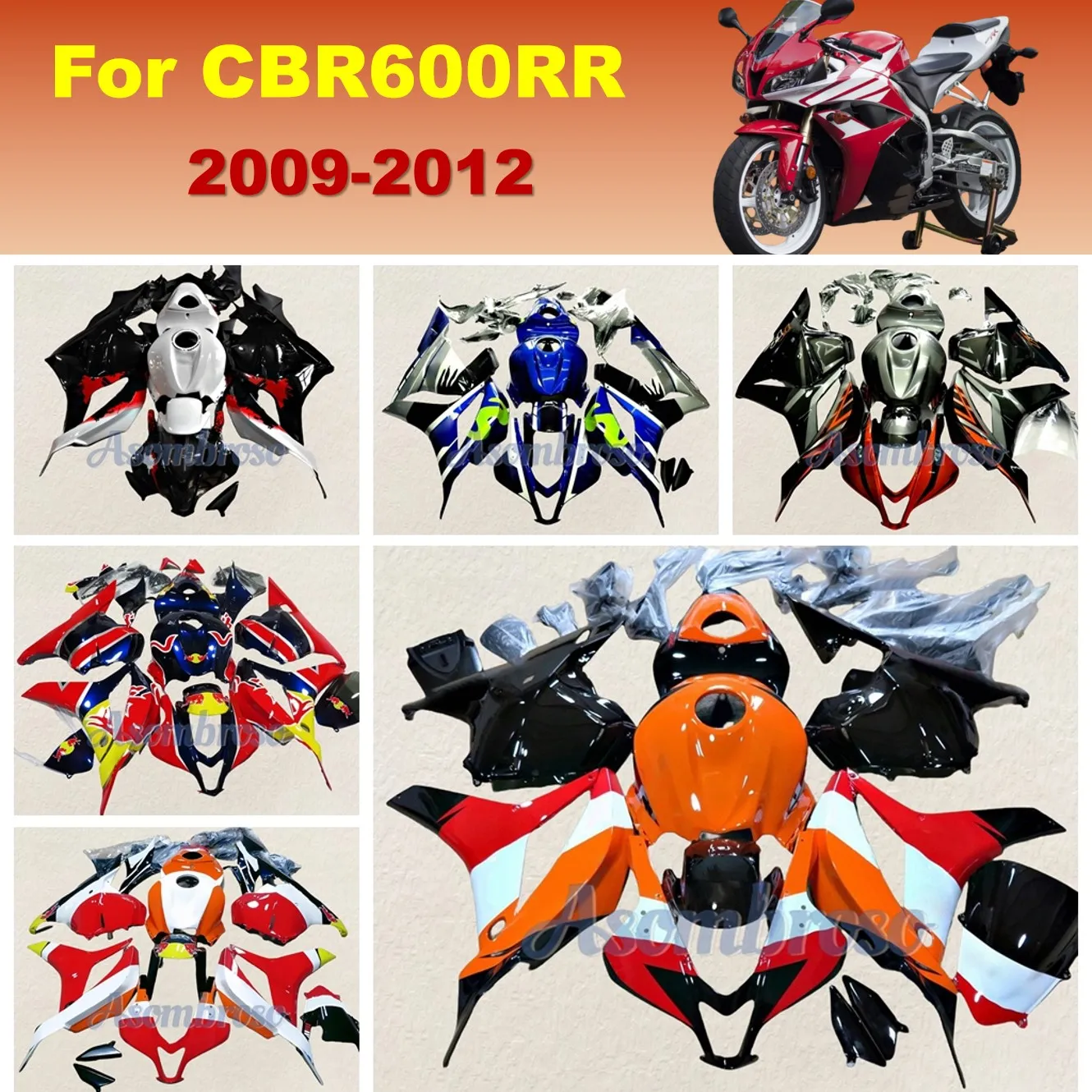Новые обтекатели из АБС-пластика CBR 600RR 2009 2010 2011 2012 CBR 600 RR, полный комплект обтекателя кузова для Honda CBR600RR 09-12
Новые обтекатели из АБС-пластика CBR 600RR 2009 2010 2011 2012 CBR 600 RR, полный комплект обтекателя кузова для Honda CBR600RR 09-12