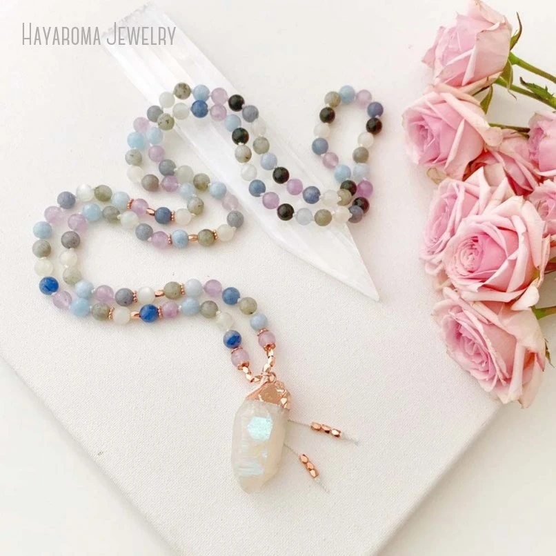 10Pcs Moonstone Angel Aura Quartz Pendant Necklace 108 Japa Mala Prayer Sacred Zen Bead Women Jewelry
10Pcs Moonstone Angel Aura Quartz Pendant Necklace 108 Japa Mala Prayer Sacred Zen Bead Women Jewelry