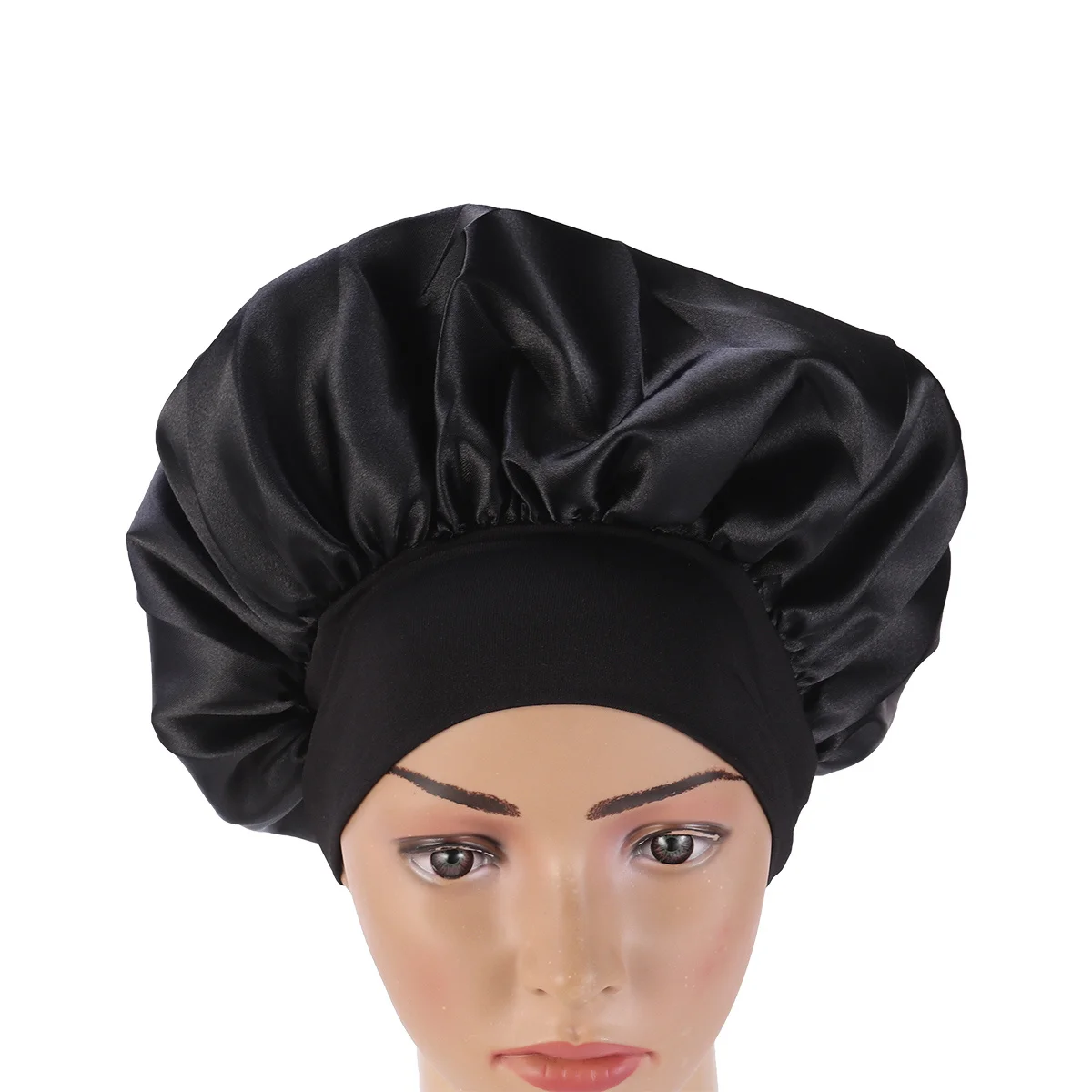 Wide Side High Resilience 56-58Cm Long Hair Bonnet Sleeping Cap for Women Soft Breathable Black Sleep Hat
Wide Side High Resilience 56-58Cm Long Hair Bonnet Sleeping Cap for Women Soft Breathable Black Sleep Hat