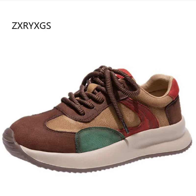 ZXRYXGS 2025 г., женские кроссовки из воловьей кожи, модная повседневная обувь, удобная модная обувь на танкетке на шнуровке
ZXRYXGS 2025 г., женские кроссовки из воловьей кожи, модная повседневная обувь, удобная модная обувь на танкетке на шнуровке