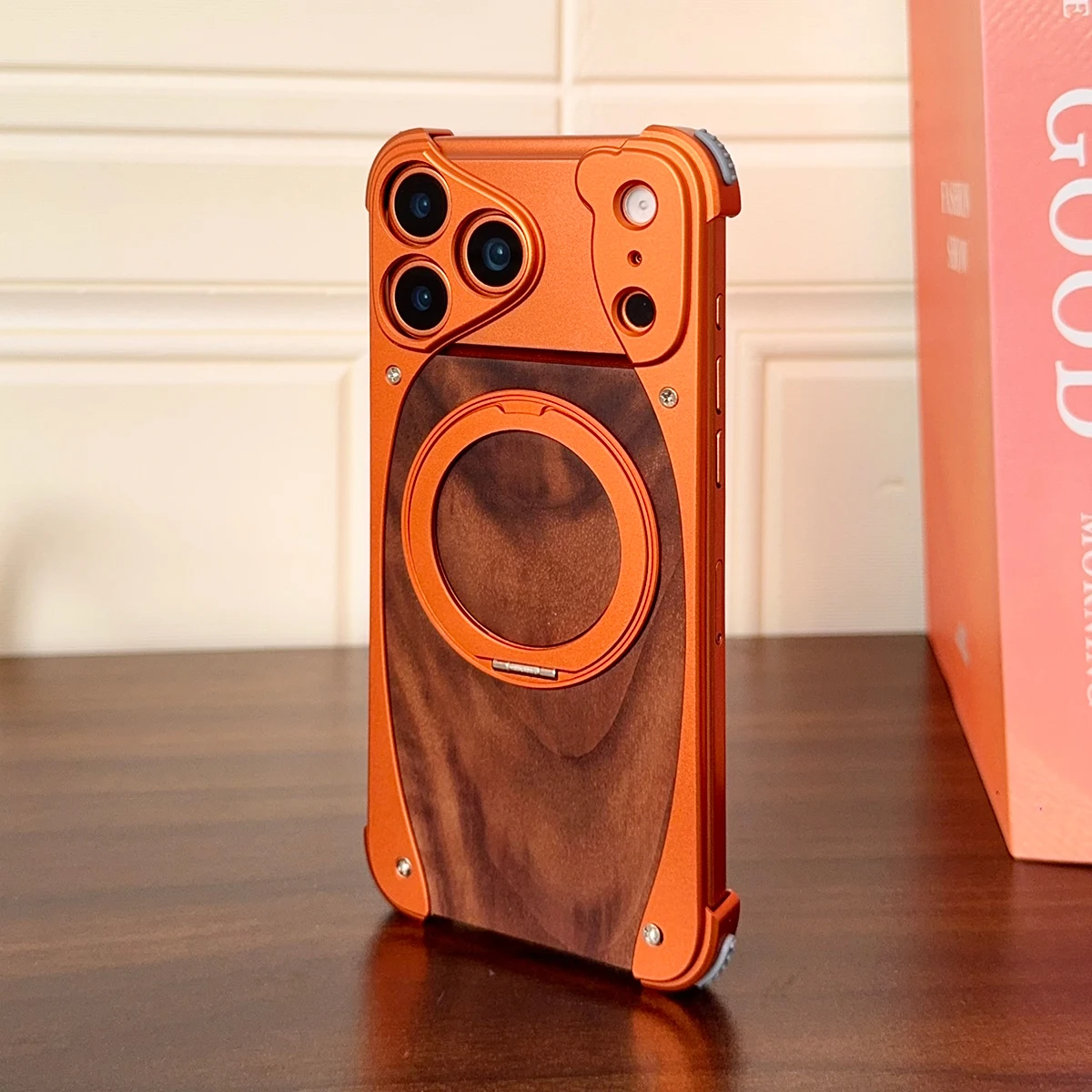 Aluminum Magnetic Wooden Case for iPhone 17 Pro Max 17 Pro Cover Walnut Real Wood Mag-safe Free Rotation Stand Shockproof Shell
Aluminum Magnetic Wooden Case for iPhone 17 Pro Max 17 Pro Cover Walnut Real Wood Mag-safe Free Rotation Stand Shockproof Shell
