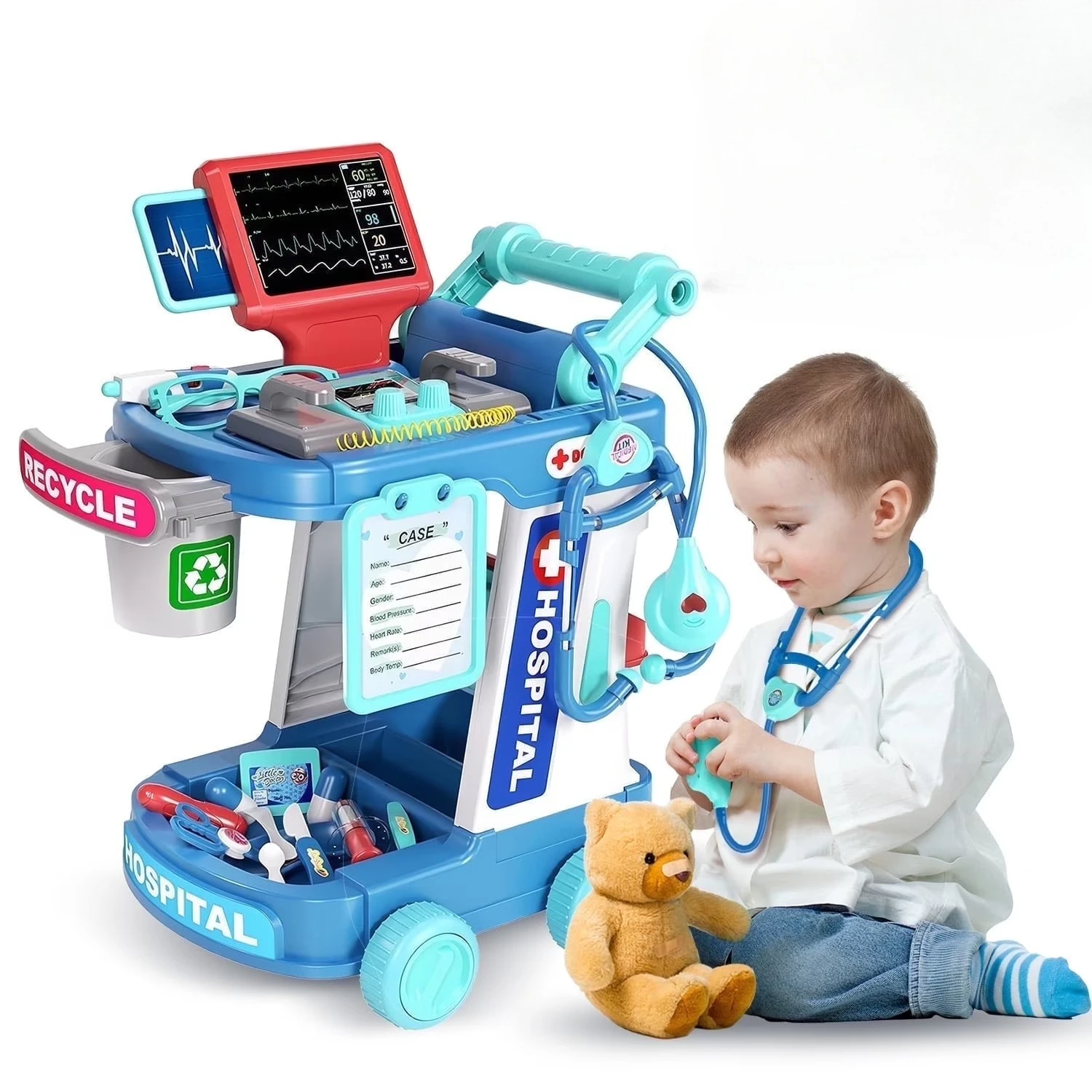 Doctor Kit for Toddlers Medical Pretend Play Set for Kids with Medical Station Mobile Cart Toy for Girls Boys Birthday Gift
Doctor Kit for Toddlers Medical Pretend Play Set for Kids with Medical Station Mobile Cart Toy for Girls Boys Birthday Gift