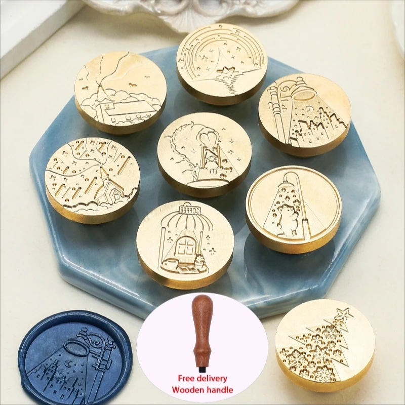 New Style Brass Wax Seal Head Elegant Light Shadow Pattern Wooden Handle Retro Seal for Envelope Sealing Handcraft Decor Stamp
New Style Brass Wax Seal Head Elegant Light Shadow Pattern Wooden Handle Retro Seal for Envelope Sealing Handcraft Decor Stamp