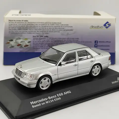 Diecast SOLIDO S 1:43 Scale BMW E60 AMG Based on W124 E500 Alloy Car Model Collectible Toy Gift Souvenir Display Ornament