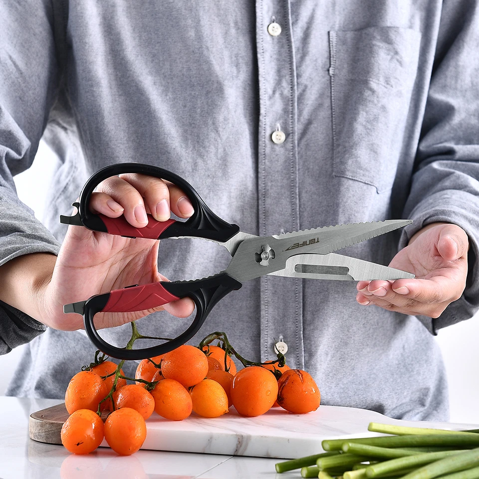 TONIFE TS11 Kitchen Shears Made With Food-Grade Stainless Steel Great for Use as Meat Scissors - Come Apart for Easy Cleaning
TONIFE TS11 Kitchen Shears Made With Food-Grade Stainless Steel Great for Use as Meat Scissors - Come Apart for Easy Cleaning
